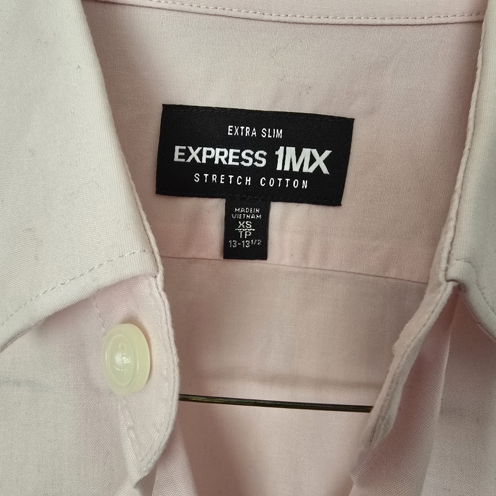 Express 1MX Men's Pink Shirt - Extra Slim Fit